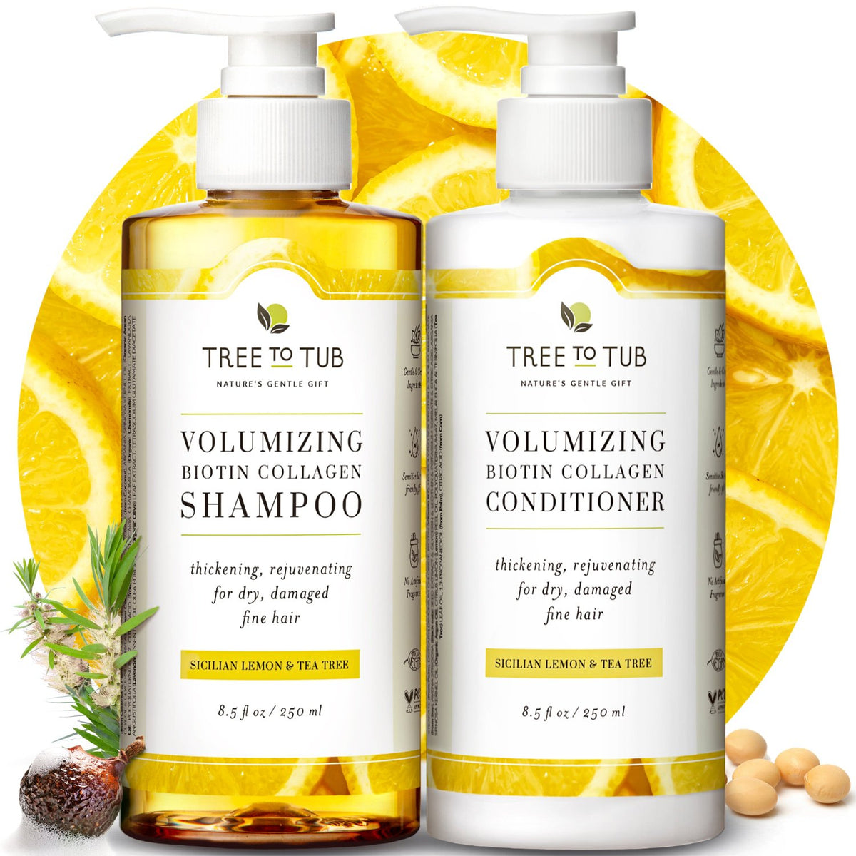 Biotin & Collagen Vegan Shampoo and Conditioner | Tree to Tub