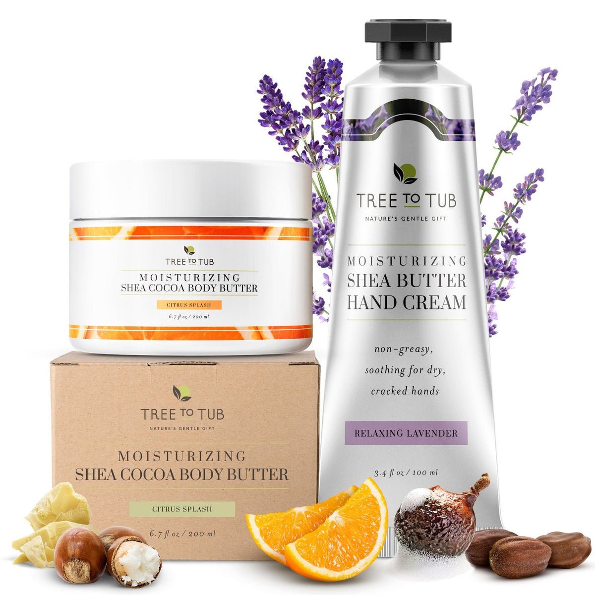Tree To Tub シアバター ボディローション 250ml ×４本 シアバターボディローション、無香料、250ml（8.5液量オンス）