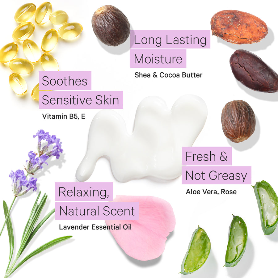 Non-Greasy Lavender Hand Cream with Shea & Cocoa Butter