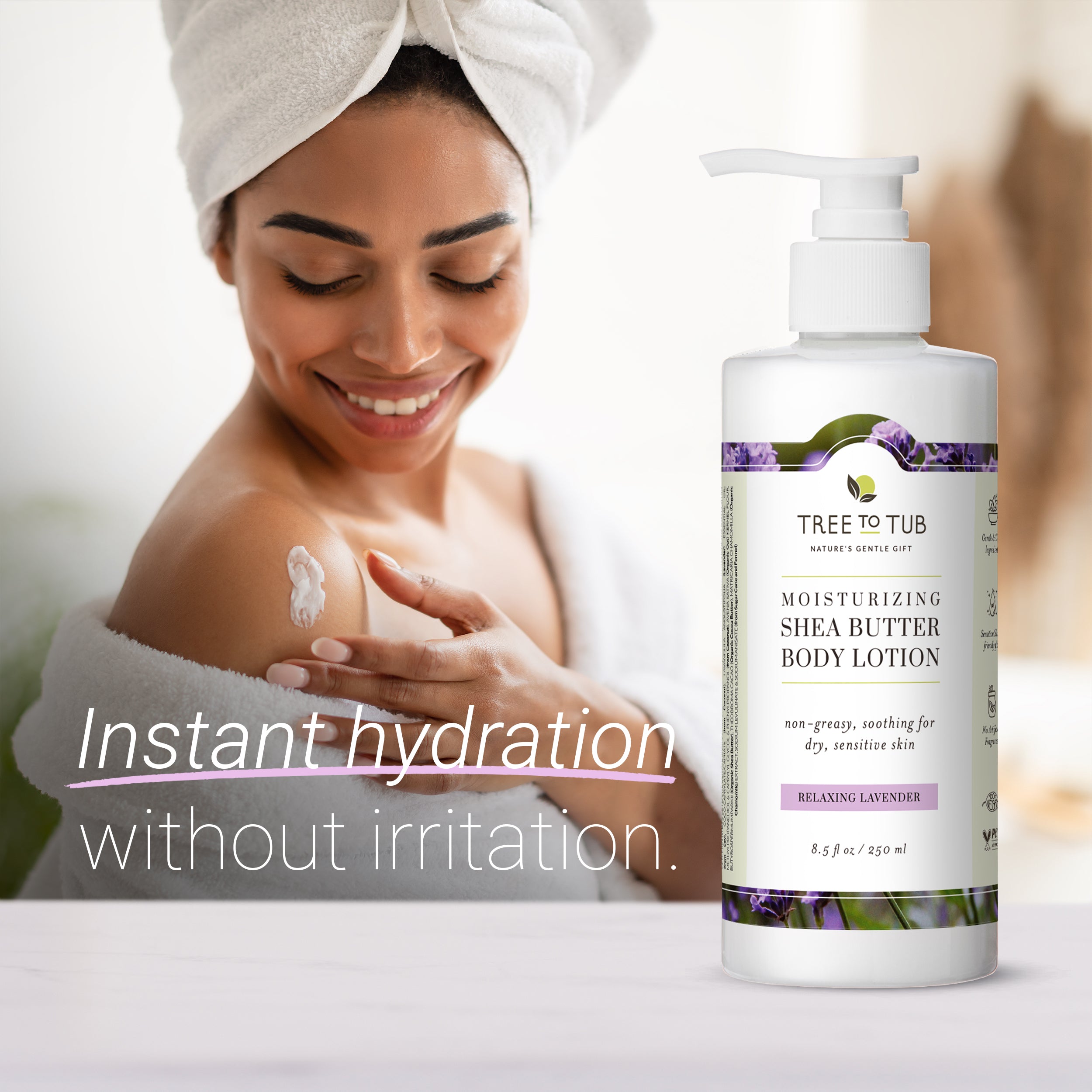 Lavender Lotion with Shea & Cocoa Butter | Tree to Tub