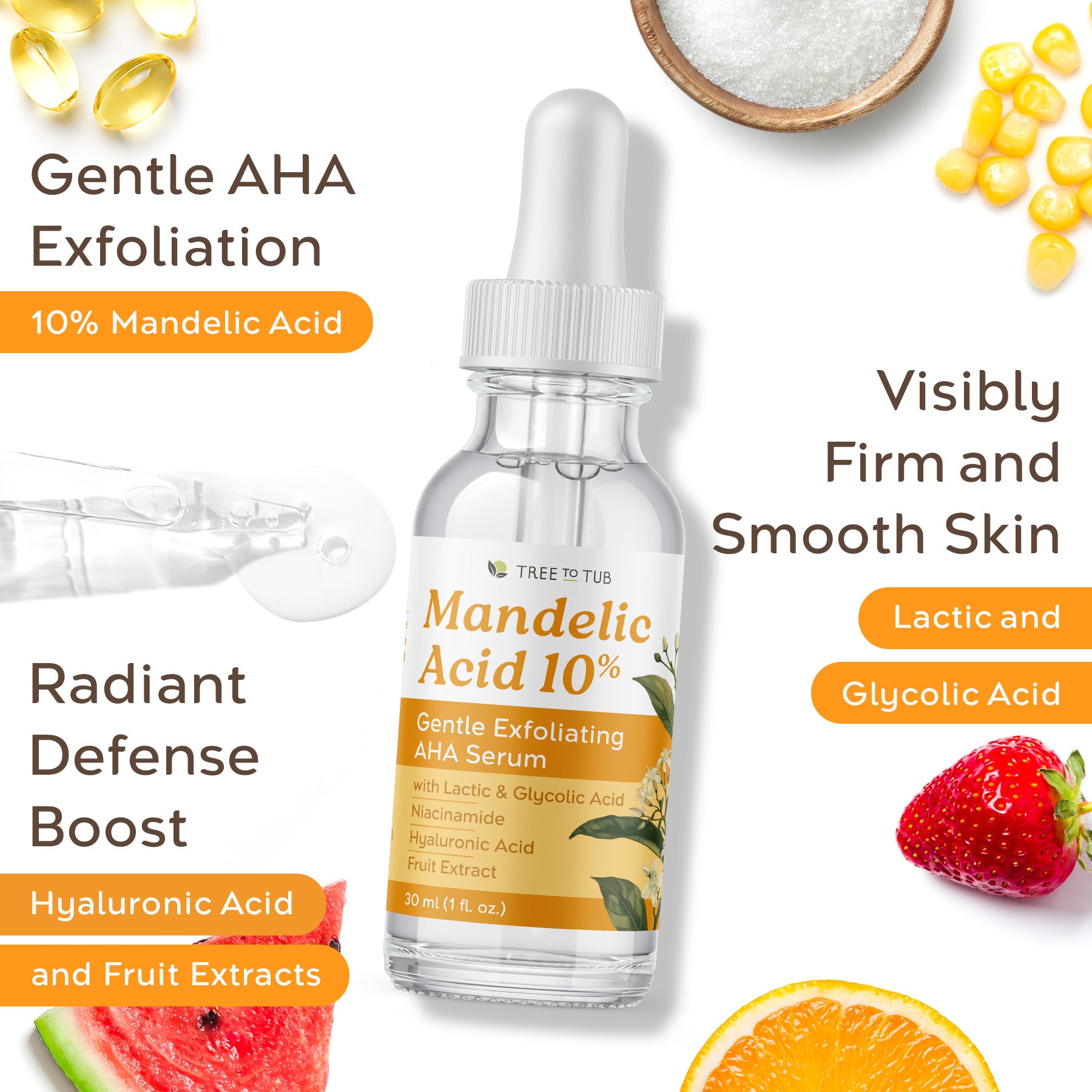 Mandelic Acid 10% Gentle Exfoliating AHA Serum – Tree To Tub