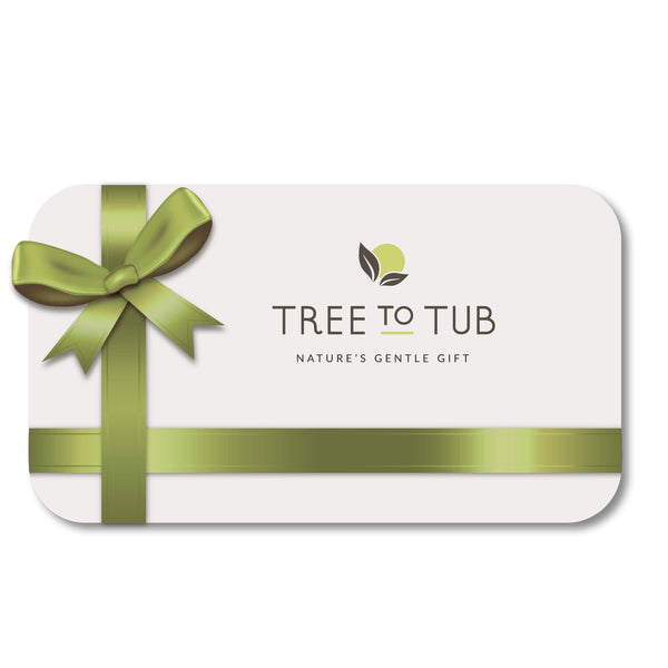 Tree to Tub skin care gift card. The perfect gift for any skin type, especially the most sensitive ones.